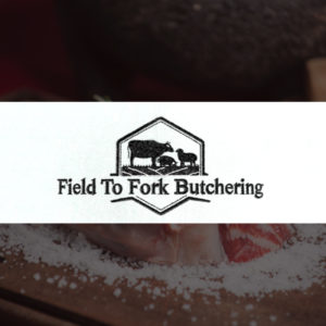 Logo "Field to Fork Butchering" (du champ à la fourchette).